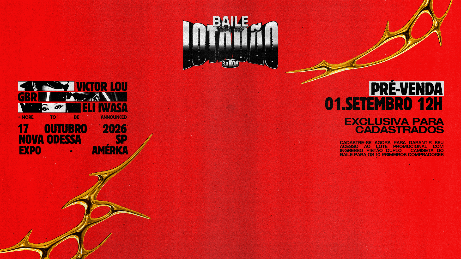 BAILE LOTADÃO — Sábado, 17 de outubro de 2026, Expo América, Nova Odessa, São Paulo